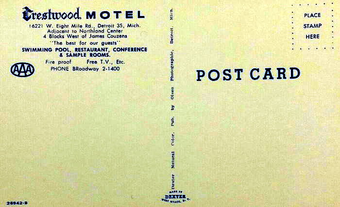 Crestwood Motel (Murray Hill Motel) - Old Postcard (newer photo)
